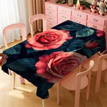 1 Pc Polyester Printed Rectangle Tablecloth, Waterproof, Washable And Reusable Tablecloth Suitable For Outdoor Tables, Picnics, Camping, Dining Tables, Coffee Tables, Desks And Vanities - Ideal Choice For Parties And Holidays - Multicolor - View 17