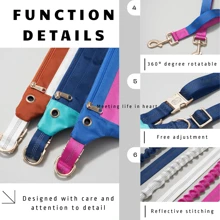 WOONONO Hands Free Dog Leashes With Zipper Pouch, Nylon Sport Waist Belt Leash,Retractable Bungee Waist Belt Leash With Soft Padded Dual Handles For Jogging Walking Training