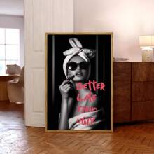 1pc Framed Canvas Wall Art, Gallery Quality, Vintage Style "Better Late Than Never" Fashionable Female Canvas Art Print - Ideal For Living Room, Bedroom, Office Decor, Modern Wall Poster Gift, Birthday, Graduation - Multicolor - View 10