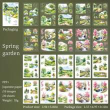 20 件乡村风景贴纸书，季节系列，剪贴簿装饰贴纸套装，学校用品，返校