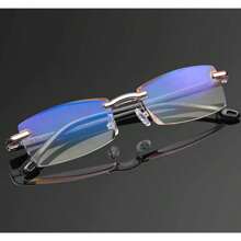 000 Óculos De Leitura Blue Light Blocking Reading Glasses Men TR90 Square Frame Sports Presbiopia Antifadiga Para Computador - blue blocker - Visão 7