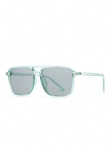 1pc Men's Geometric Pattern Decor Casual Beach Fashion Glasses, All-Season Fashion
