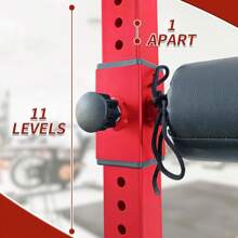 GOCAPTAIN Bulgarian Split Squat Stand 30", Bulgarian Split Squat Stand With 11-Level Single Leg Squat Roller, Single Leg Squat Stand, Lower Body Specialty Machine Single Leg Squat Stand Machine,Lower Body Specialty Machine,Leg Lunges For Leg Stretching Hip Thrusters Home Gym - Red - View 7