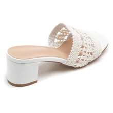 Summer Fashion Versatile Woven High Heel Sandals - White - View 4