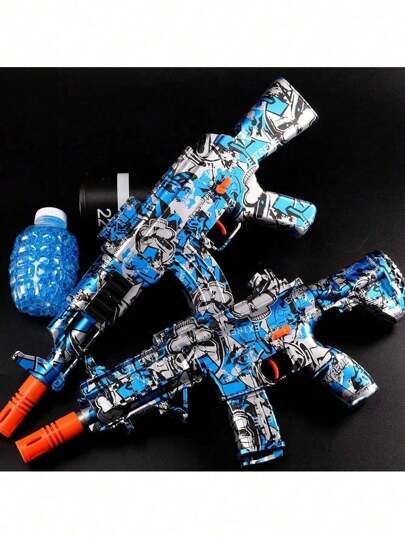 DECORAÇAO CARNAVAL AK47 M416 Blaster de Gel Elétrico - Superfície Metálica, Blaster de Disparo Automático de Munição, Adequado para Atividades ao Ar Livre e Jogos de Time de Tiro, Longo Alcance de Tiro, Brinquedo de Jogo ao Ar Livre, Acompanha Óculos de Proteção (Não Inclui Bolinhas de Gel)