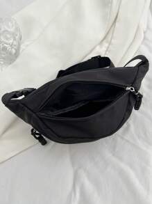 Bolsa de Peito Feminina Casual Esportiva Simples de Cor Sólida em Náilon para Viagem