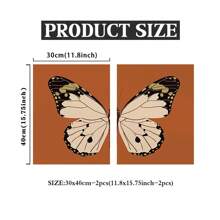 2 件套，蝴蝶可打印墙壁艺术 2 件套，蝴蝶可打印墙壁艺术，波西米亚风蝴蝶海报，蝴蝶翅膀艺术印刷品，无框架 - 紅木色 - 查看 9