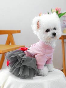 1 pieza Ropa para mascotas para perros y gatos pequeños, conjunto de ropa para mascota lindo y con estilo para cachorros, atuendo de moda cómodo y cálido para otoño/invierno