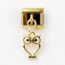 1 Pc Fashionable And Unique Flower Round Owl Bow Custom Gold Module Pendant Bracelet Module - Gold - View 19