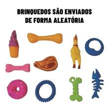 Kit 7 Brinquedos Pet De Mordedor de Borracha Atóxica Cachorro Gato Filhote Pequeno e Médio Porte
