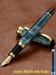 [Customized] Laser Engraved Pen Holder, 1pc Elegant Customized Fountain Pen With 0.5mm Fine Nib, High-Quality Electroplated Craftsmanship, Smooth Writing Experience, Refillable Ink Cartridge, Includes 30pcs 2.6mm Ink Cartridges, Great Daily Writing/Calligraphy Gift For Coworkers, Family, Back To School, Valentine's Day, Christmas, Father's Day, Teacher's Day, Thanksgiving, Christmas, Mother's Day, Birthday, Personalized Gifts - Multicolor - View 22