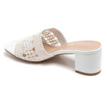 Summer Fashion Versatile Woven High Heel Sandals - White - View 3