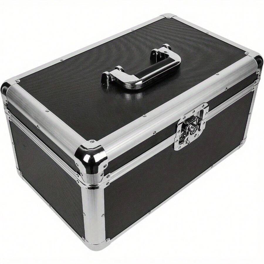 7" LP Vinyl Record Storage Box Case Aluminium Flight Case Lockable DJ Portable Carry Case Holds 200pcs Vinyl Record Albums - 變體1 - 查看 1