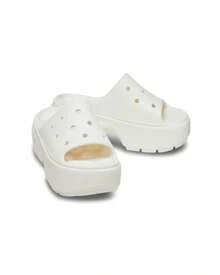 CROCS Stomp - Women's Casual Comfortable Thick Sole Slide Sandals - White - View 4
