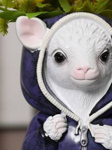 1 szt. Kreatywna doniczka z żywicy zwierzęcej, wazon z owcą, bluza z nadrukiem żywicy z gumowym korkiem do odpływu, dekoracja domu do ogrodu, kształt owcy, dekoracja domu, dekoracja pokoju