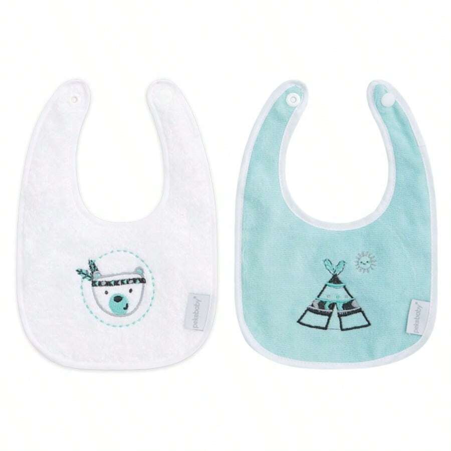 Pekebaby 刺繡圍兜 14x19 套裝 2 小號 Lets Play