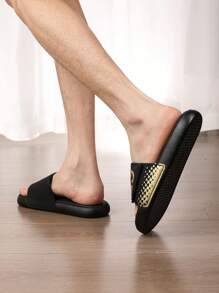Men's Casual Indoor/Outdoor One-Toe Slippers - Black - View 7