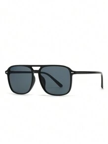 1pc Men's Geometric Pattern Decor Casual Beach Fashion Glasses, All-Season Fashion