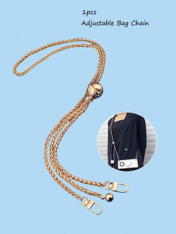 1PC Adjustable Elegant Golden Ball Chain Metal Bag Chain Wallet Chain Replacement Bag Strap Ladies Shoulder Bag Messenger Bag Chain Strap Wallet Accessories Adjustable Versatile For Bags Phone Cases Travel Accessories Customize Your Style Give Friends Holiday Gifts Mother's Day Gifts