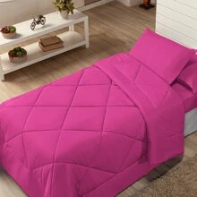 4 Piece Kit Double-Sided Single Duvet + 2 Piece Sheet Set - Hot Pink - View 3