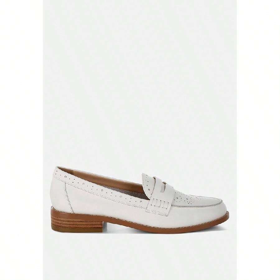 Clotilda Perforated Low Heel Loafers
