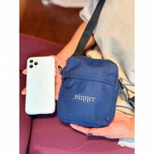 Shoulder 01- SINNER - Stilo Club Academia Trabalho Escolar Faculdade Viagem Masculino Feminino - Azul - Visão 2