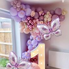 159 unid. globos de látex morado, blanco, rojo, rosa y decoraciones con mariposas, adecuados para cumpleaños, bodas, despedidas de soltera, graduaciones, aniversarios, verano, spa, Año Nuevo, San Valentín, Navidad, fiestas temáticas, fondos, decoraciones del hogar - multicolor - Ver 7