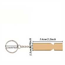 1 件可定制铝合金双色求生口哨，个性化标志，高频应急救援钥匙扣，适合户外运动爱好者，休闲风格