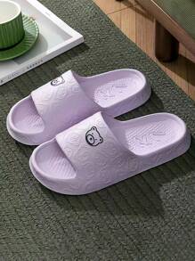 Summer Anti-Skid Indoor Shower Slippers For Couples EVA House Slippers For Women Unisex Couple Flip Flops Indoor Men Women Slip Resistant - 紫色(女款) - 查看 1