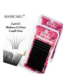 12 Rows MASSCAKU CC Curl 0.05mm 0.07mm 8-20mm&Mix Length Camellia Blooming Eyelashes Extensions Matte Black Professional One Second Automatic Flowering Single Lashes Supplies For Beauty Makeup Uselash Clusters,Eyelash Clusters,Individual Eyelashes,Lashes,Fake Lashes