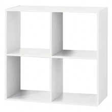 WELLHOME - Prateleiras de madeira branca com 4 compartimentos. Envio grátis em 24/72h - Branco - Ver 1