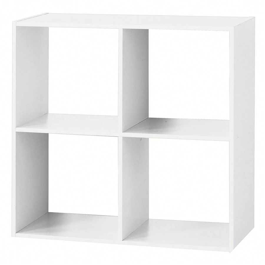 WELLHOME - Prateleiras de madeira branca com 4 compartimentos. Envio grátis em 24/72h - Branco - Ver 1