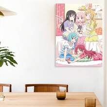 Framed Puella Magi Poster, Madoka Magica Poster Animated Cartoon Posters For Room Aesthetic - Vintage Poster, Canvas Wall Art Decor, Modern Art Room Decoration For Bedroom, Living Room, Corridor, Office, Ideal Gift, Canvas Printin - Framed - View 4