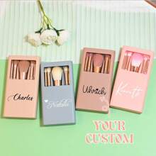 Personalized Makeup Brush Set With Box, Makeup Brush Set, Travel Makeup Brushes, Birthday Gift For Friend Lady, Bridesmaid Gift, Wedding Gift, Summer Holiday - Multicolor - View 1
