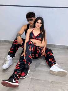 Pijama en duo para pareja CTnegro 5 pz - Multicolor - Ver 2