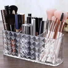Diamond Brush Holder Acrylic Makeup Organizer - Clear - View 4