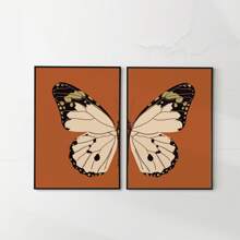 2 件套，蝴蝶可打印墙壁艺术 2 件套，蝴蝶可打印墙壁艺术，波西米亚风蝴蝶海报，蝴蝶翅膀艺术印刷品，无框架 - 紅木色 - 查看 6