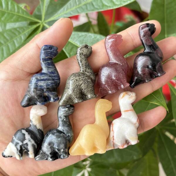 1pc 4cm Natural Crystal Stone Dinosaur Carving Decor, Crystal Dinosaur Home Decoration. Crystal Gift