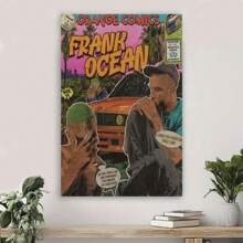 Wooden Framed Frank Ocean-Inspired Vintage Orange Comic Canvas Art Prints, Waterproof Soft Canvas Wall Decor For Home & Office, Perfect Gift For Bedroom And Lounge - Perfect For Room Decor For New Year, Valentinc'S Day, Living Room, Bathroom, Bedroom, Kitchen