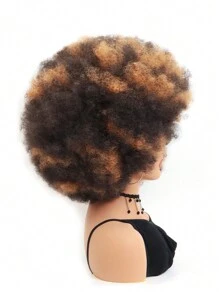 Perruque bouclée et volumineuse de style rétro des années 70, en matériau synthétique court, douce et naturelle. Convient pour les femmes, Halloween, fêtes quotidiennes, cosplay et autres occasions. - Marron - Voir 3