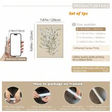 1 幅，帆布挂画，带框，复古植物装饰艺术经典现代花卉壁画，海报，室内室外纯色图案，适用于客厅、卧室、教室、厨房、浴室 - 春季和秋季装饰 - 彩色 - 查看 16