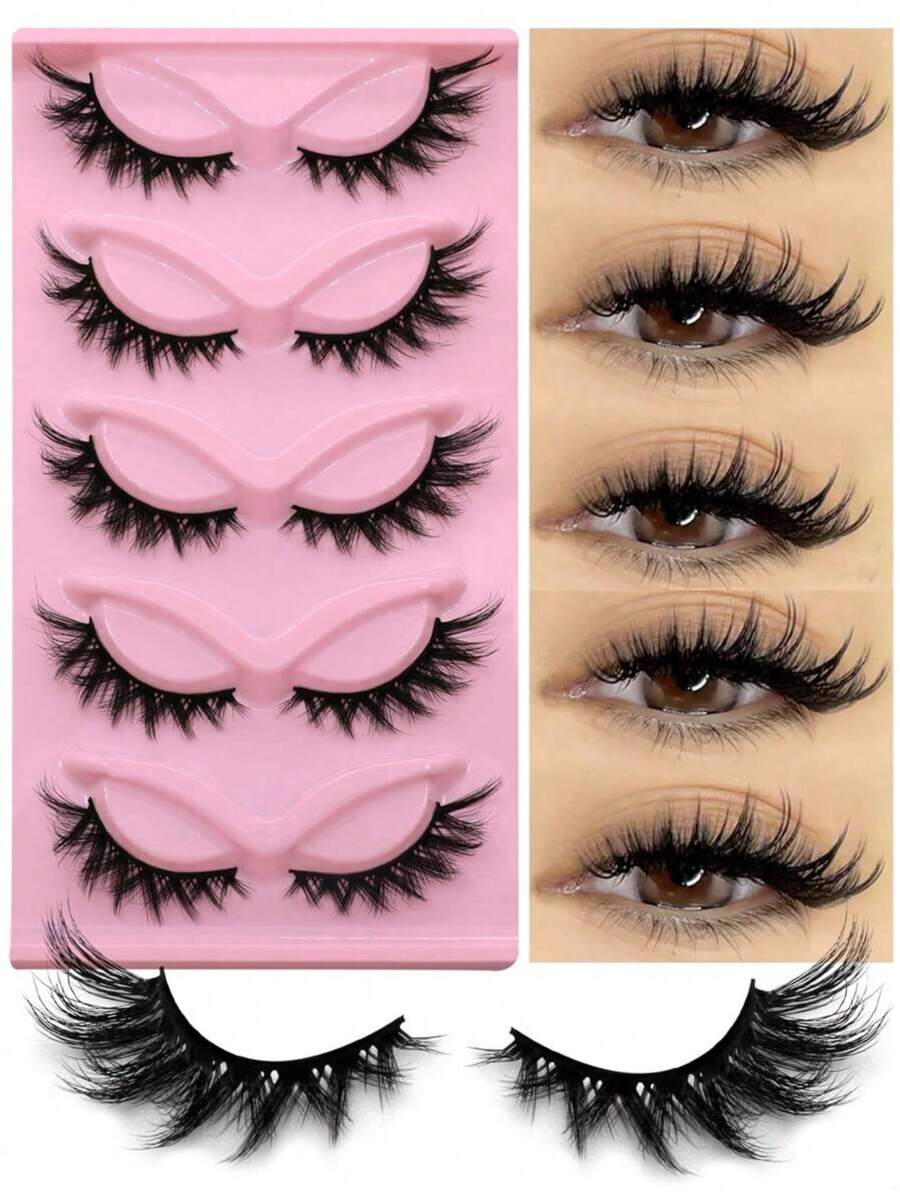 5 Cặp Lông Mi Giả Fox Eye Mi Giả Lông Mi Giả Dải Lông Mi Giả Tự Nhiên Lông Mi Giả Trang Điểm