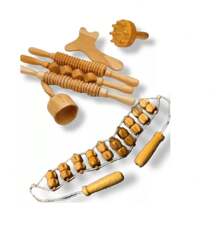 Kit 7 Piezas Maderoterapia Reafirmar Masajeador Corporal - Brillante - Ver 1