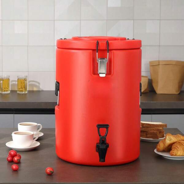 Stainless Steel Or LDPE Insulated Beverage Dispenser, Thermal Hot And Cold Drink Server Dispenser With Spigot Handle, For Hot Tea Coffee Water Restaurant Drink Shop