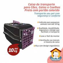 Caixa De Transporte N5 Para Cães Cachorro Gato Pequena Color - Rosa empoeirado - Visão 3