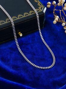 1pc 925 Sterling Silver Necklace, Quality Daily Jewelry Decoration For Women - Silver - View 3