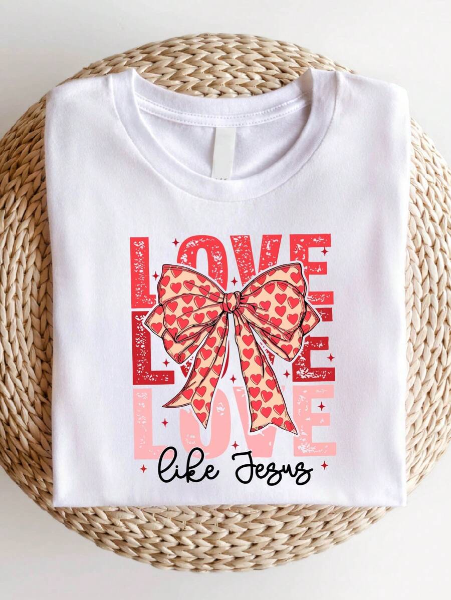 Love Like Jesus Shirt, Jesus Valentine T-Shirt, Bible Verse Tee, Religious Valentine Gift, Love Jesus Shirts, Christian Valentine T-Shirts, Jesus Lovers Tees. SD-1899 - 白色 - 查看 1