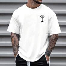 Men's Oversized Coconut Tree T-Shirt 100% Cotton From S To Plus Size G3 - White - View 1