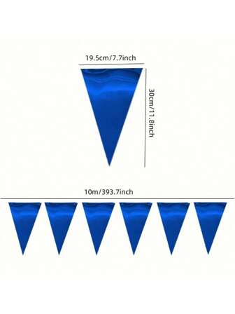 20 piezas Banderines triangulares grandes con espejo, gallardetes colgantes