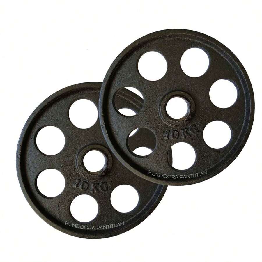 Discos de 10Kg para Barra Olimpica de 2 Pulgadas (2 Piezas de 10kg) - Negro - Ver 1